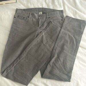 J Crew grey straight leg corduroys